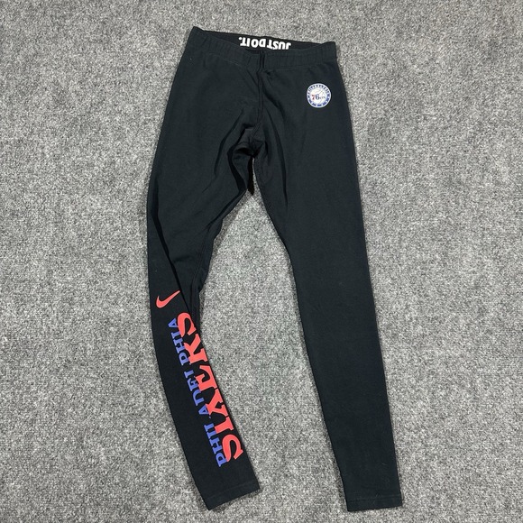 Nike Just Do It Women's Size Small Black Stretchy Yoga Pants 76Ers‎ - Picture 1 of 11